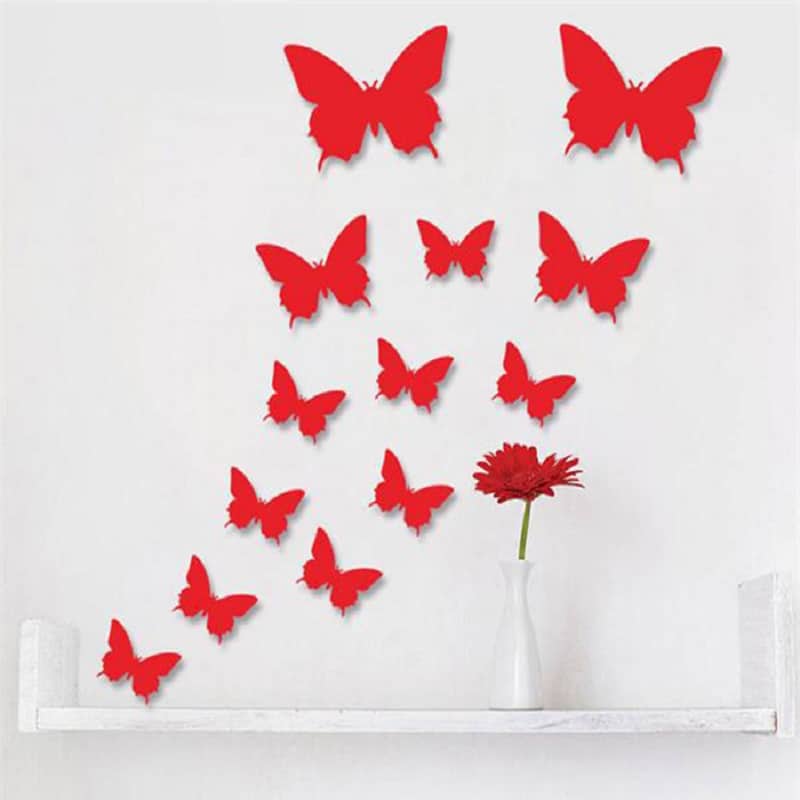 12 Pcs/Lot PVC 3D Butterfly Wall Stickers Decals Home Decor Poster for Kids Rooms Adhesive to Wall Decoration Adesivo De Parede - Image 2
