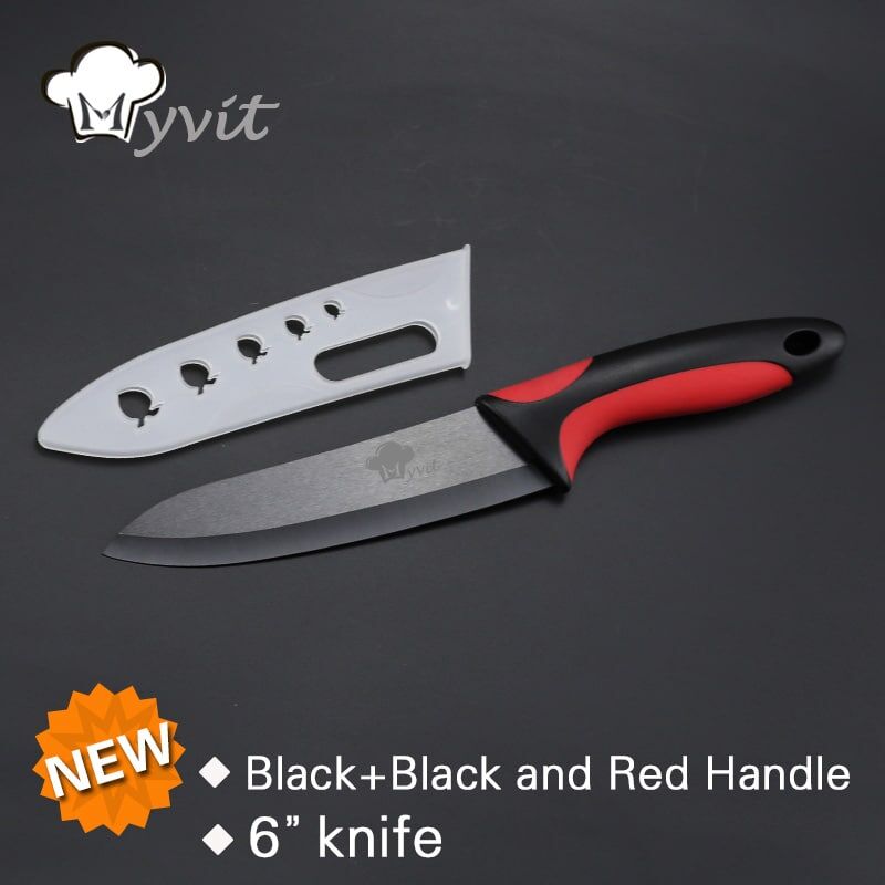 Kitchen Ceramic Knife Black Cooking Tools Single 3'' 4'' Inch+Black Blade 6 Color Handle Ceramic Paring Knife