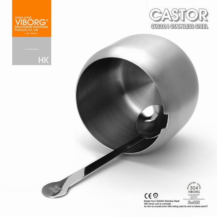 (set of 4) Viborg 304 Stainless Steel Kitchen Spice Condiment Salt Sugar Dip Container Jar with Lid & Spoon, 3 containers+1 rack - Image 7